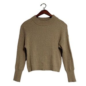 Poof! Cropped Ribbed Mock Neck Soft Sweater Size Large